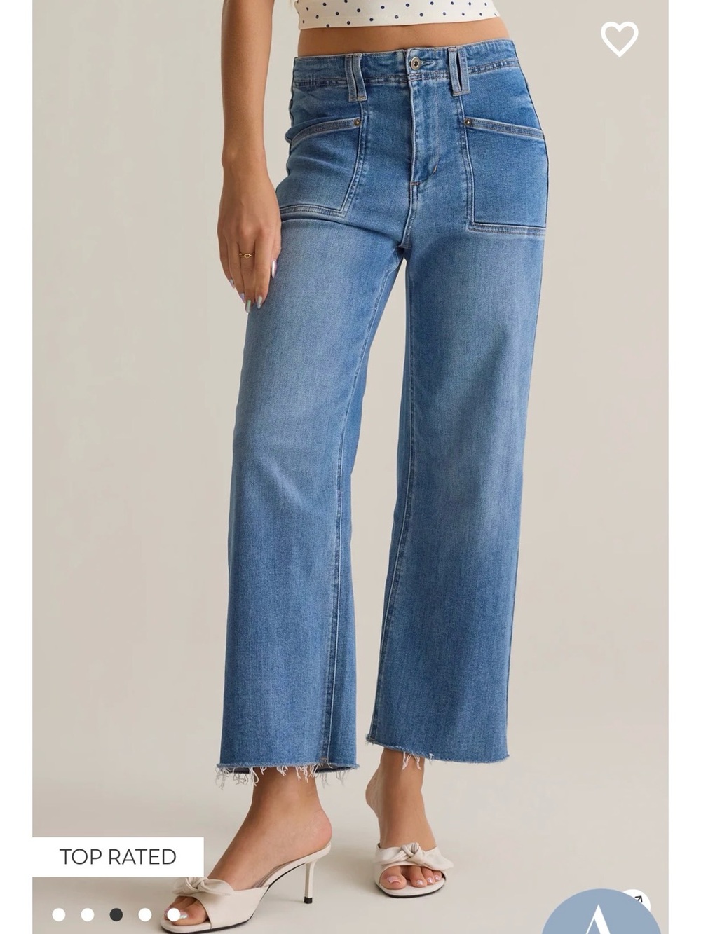 Altar’d State Kendra Cropped Wide Leg Raw Hem Jeans for Women size 28